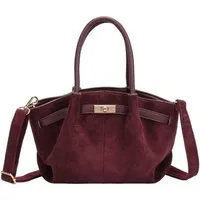 ITALYSHOP24 Schultertasche Damen Tasche Tote Bag Handtasche Wildleder Optik Mini Bag Business, Umhängetasche Samt Crossbody Damentasche Cross Over Freizeit Mini Bag
