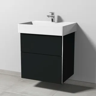 Sanipa 3way Waschtischunterbau zu Duravit Dura Square Waschtisch mit 2 Auszügen, Vulkan-Matt BP4261V