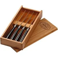 RÖSLE Steakmesser (4 Stück), 4 Steakmesser mit Klinge aus Klingenspezialstahl, inkl. Holzbox