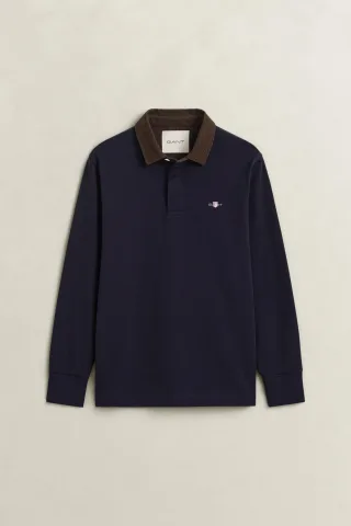 GANT - Rugger mit Cordkragen evening blue - Gr. - XXXL
