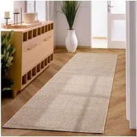 SIMPEX24 Teppich Unicolor - Einfarbig, Läufer, Höhe: 7 mm, Kurzflor Schlingen Teppich Wohnzimmer Einfarbig Modern Teppiche