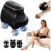 Toomoke Massagegerät Mini Massagegerät,4 Massageköpfe,Kopfmassagegerät,Beinmassagegerät, 5 Geschwindigkeitsstufen, 3 Massageaufsatztypen, über USB aufladbar, Geschenk,Nackenmassagegerät, Beinmassagegerät, Muskelmassagegerät,Massage-Gun für wohltuende