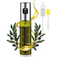 FOUORTUNATE-BEE Ölspender Ölsprüher für Speiseöl, grünes UV-Schutz Sprühflasche Öl, (2-tlg., 100ml Glas Öl Zerstäuber Küche Ölsprühflasche Heißluftfritteuse), Oil Sprayer mit Skala & Trichter, Ölspray für Öl & Essig