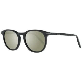 Serengeti Rund Unisex Glänzend Schwarz Mineral Polarisiert 555nm Arlie