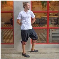 virblatt Shorts Herren Kurze Haremshose Herren Sommerhose kurze Hose 3/4 Sommer Hippie elastischer Bund