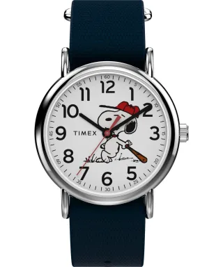Timex Peanuts Weekender Blau Herren Armbanduhr TW2Y51400