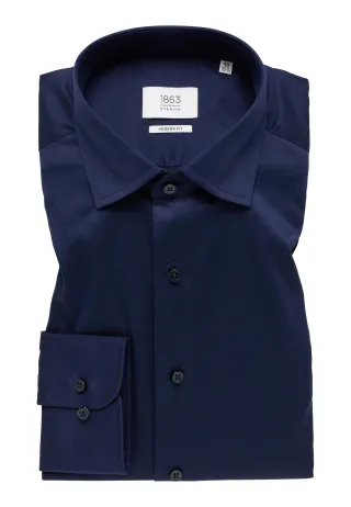 ETERNA - Luxury Shirt Twill Langarm dunkelblau - Gr. - 40/Langarm - 65cm