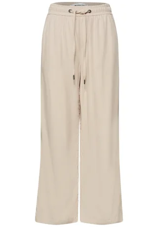 Street One - 7/8 High Waist Wide Leg Hose im Loose Fit cobble stone - Gr. - 7