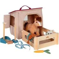 Small Foot Spielwelt Spielset Pferd mit Stall und Zubehör