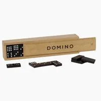 goki Spielesammlung Dominospiel im Holzkasten 55 Steine, Domino-Effekt, Fördert Taktik, Logik und räumliches Denken