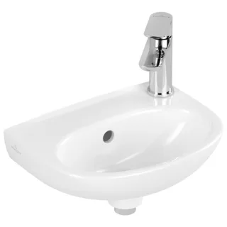 Villeroy und Boch O.novo Waschtisch 43403601 36x27,5cm, oval, mit Überlauf, seitliche Hahnlöcher vorgestochen, weiß