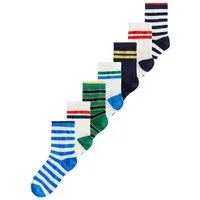Next Basicsocken Gestreifte Socken mit Baumwollanteil, 7er-Pack (7-Paar)