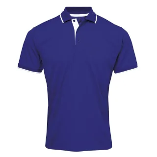 Premier Herren Contrast Coolchecker Poloshirt (Königsblau/Weiß)