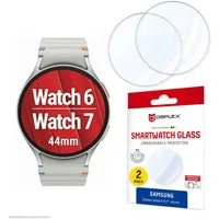 Displex Displayschutzglas Smartwatch Glass Unbreakable Protector für Samsung Galaxy Watch6 44 mm, Samsung Galaxy Watch7 44 mm, Packung, Displayschutzfolie, Schutzfolie, Bildschirmschutz, kratz- & stoßfest
