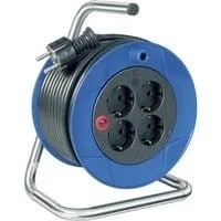 Garant Kompakt Indoor-Kabeltrommel, 4-fach blau/schwarz, 15 Meter