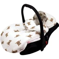 BabyLux Fußsack Sommerfußsack 90cm für Babyschale, Kinderwagen & Buggy Frühling Herbst, md6 - Musselin Teddys Fußsack