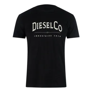 Schwarzes T-shirt Mit Diesel Industries Logo