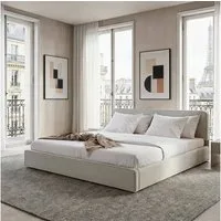 IDIMEX Polsterbett LATINI, Bett 180x200 cm mit Kopfteil höhenverstellbar und Lattenrost Hellgrau