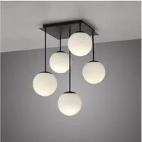 OTTO home Deckenleuchte Nellin, ohne Leuchtmittel, Deckenlampe mit großen Glaskugeln, amberfarben oder opal matt weiß