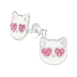 Katzen Ohrringe aus 925 Silber