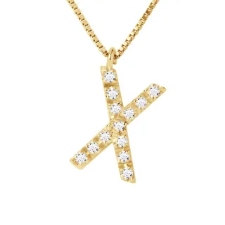 DIADEMA - Halskette mit Diamanten - X - Gelbgold