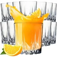 KONZEPT Gläser-Set Wassergläser Trinkgläser Set, Widerstandsfähiges Glas, 12-tlg., 6/12Set, 300ml, für Saft, Wasser, Cocktails, Gin Tonic, kalte Getränke