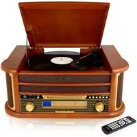 Denver MCR-50 Plattenspieler (3-Gang-Riemen, Plattenspieler, Kassette, CD, Radio, USB-MP3)