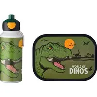 Mepal Lunchbox Pausenset Campus Dino mit Trinkflasche und Brotdose, 2-teilig, Ideal für Schule, Freizeit, spülmaschinenfest, ABS, mit Bento-Einsatz