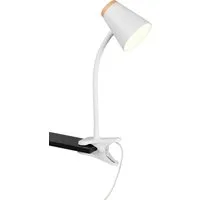 Reality Leuchten LED Klemmtischleuchte PONGO, LED Klemmleuchte mit Kabel und Kippschalter, 4,5W 500 Lumen, Ein-/Ausschalter, LED fest integriert, Warmweiß, 3000K warmweiß, verstellbare Klemmleuchte, Klammer 1-3 cm weit, H.33cm