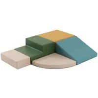 IGLUSoftplay IGLU Set 6 Corner Climber, Pastell/Grün/Honig - Schaubstoff-Bausteine Spielbauklötze, Altersempfehlung 9–21 Monate, Herkunft: Lettland (EU), Gewicht: 3