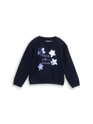 tom tailor kids - Cropped Sweatshirt mit Wendepailletten sky captain blue - Gr. - 134