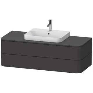 Duravit Happy D.2 Plus Konsolenwaschtischunterbau wandhängend Graphit Supermatt 1300x550x408 mm - HP HP4972080800010