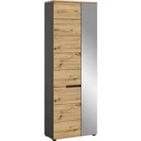 Home affaire Garderobenschrank REHAT, TOPSELLER!, Höhe 190cm, 2 Türen, 6 Fächer, 1 Kleiderstange (1-St., in verschiedenen Farben erhältlich) Garderobe, Flurschrank, Dielenschrank, Kleiderschrank, Garderobenmöbel