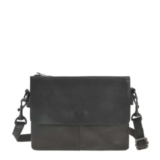 Umhängetasche Damen 2 Hauptfächer Leder schwarz 25x17cm | Bear Design Billy. Zeitlose Lederhandtasche mit sicherem Magnetverschluss-Überschlag.