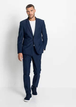 bonprix Anzug Slim Fit (2-tlg.Set), blau, Gr.60, Modischer 2teiliger Anzug bestehend aus Sakko und Hose