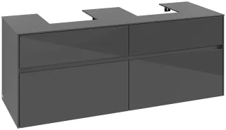 Villeroy & Boch Waschtischunterschrank Collaro C10300 1400x548x500mm Glossy Grey C10300FP