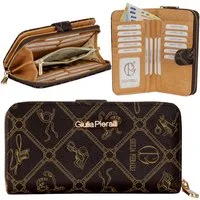 Giulia Pieralli Geldbörse Damen Geldbörse Portemonnaie Giulia Pieralli Kunstleder Geschenkbox XL, Damen Geldbörse klappbar mit Reißverschluss Portemonnaie Geldbeutel