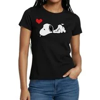 Spreadshirt T-Shirt Peanuts Snoopy Liebe Herz Love Frauen T-Shirt (1-tlg)