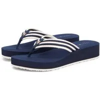 Tommy Hilfiger TH STRIPE SUMMER SANDAL Zehentrenner Sommerschuh, Dianette, Plateauschuh mit gestreifter Bandage