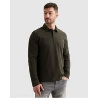 PME LEGEND Langarm-Poloshirt mit Logo Stickerei