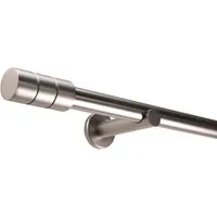 Deco-Raum Gardinenstange Zylinder, Ø 25 mm, 1-läufig, kürzbar, Wunschmaßlänge, Bohren, verschraubt, Metall, Komplett-Set mit Montagematerial