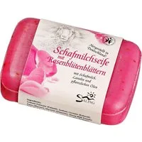 Saling Handseife Schafmilchseife - mit Rosenblütenblättern pink
