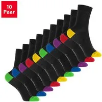 Footstar Basicsocken Kinder Baumwollsocken (10 Paar) Ferse & Spitze abgesetzt