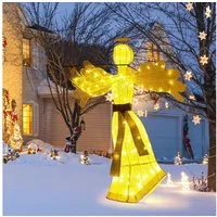 COSTWAY Weihnachtsfigur, LED Weihnachtsengel, 150cm hoch