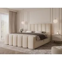 Compleo Boxbett Wolkenbett, Bequem H3 CAOBA, Doppelbett gepolstertes Kopfteil mit Bettkasten
