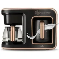 Karaca Espressomaschine Hatır Plus Mod 5 in 1, mit Milchfunktion Rosie Braun 1385W 10 Tass