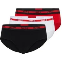 HUGO Slip (Packung, 3-St., Im Dreierpack) mit Kontraststreifen und Logoschriftzügen auf dem Bund