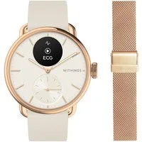 Withings ScanWatch 2, Akku bis 35 Tage, appfähige Smartwatch Set, 38 mm, inkl. Milanese Band Rosegold, Übermittlung von Gesundheitsdaten