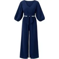 WENOR Crop-Top Set Damen Musselin-Zweiteiler mit Hose, Wickel-Top & V-Ausschnitt (2-tlg., Zweiteiliges Set) Bindeband vorn, Raffdetails an Schultern
