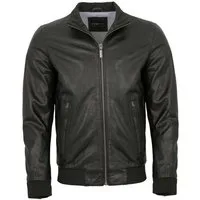bugatti Lederjacke Alfredo Bugatti - Herren Lederjacke Blouson Lammnappa schwarz